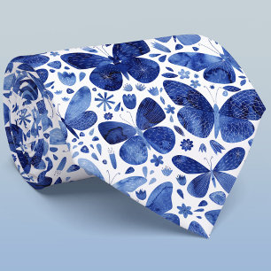Gravata Borboleta de Aquarela Azul