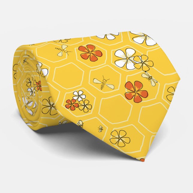Gravata Borboleta Mel Busy Bee Honeycomb Secret St (Rolled)