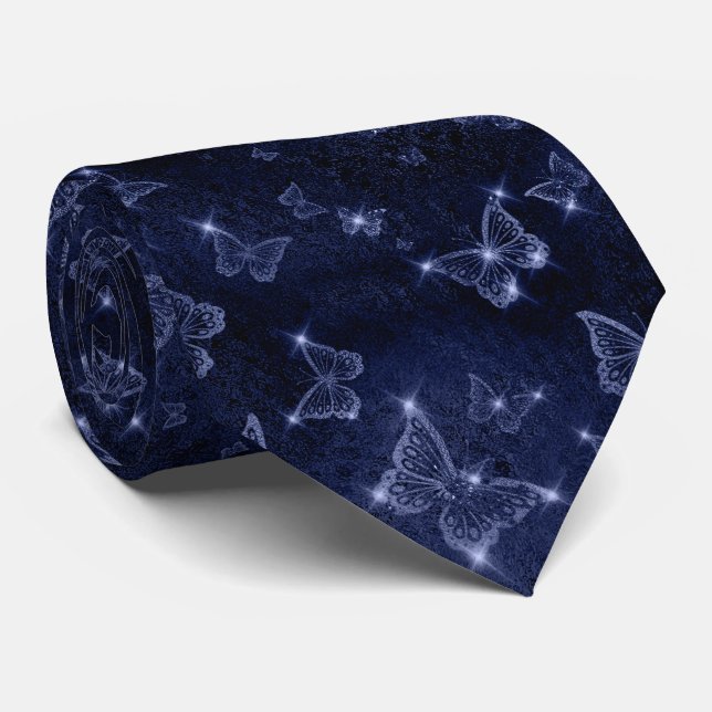 Gravata Borboletas de Grelha de Silver Sparkle (Rolled)