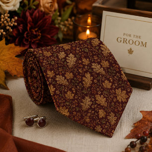 Gravata Bordô Dourado Vintage Damask Luxo Barroco