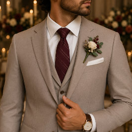 Gravata Bordô Elegante Vinho Tinto Casamento & Negócios