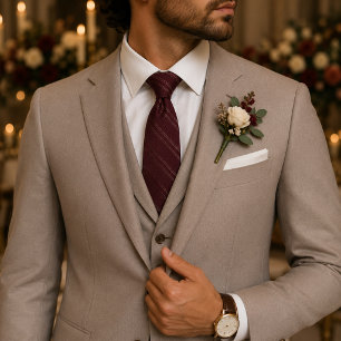 Gravata Bordô Elegante Vinho Tinto Casamento & Negócios