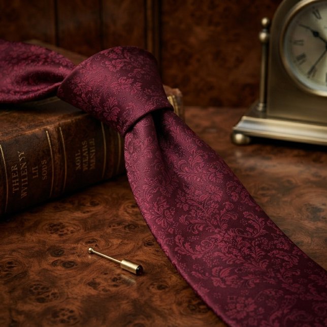 Gravata Bordô Tonal Damask Jacquard (Criador carregado)
