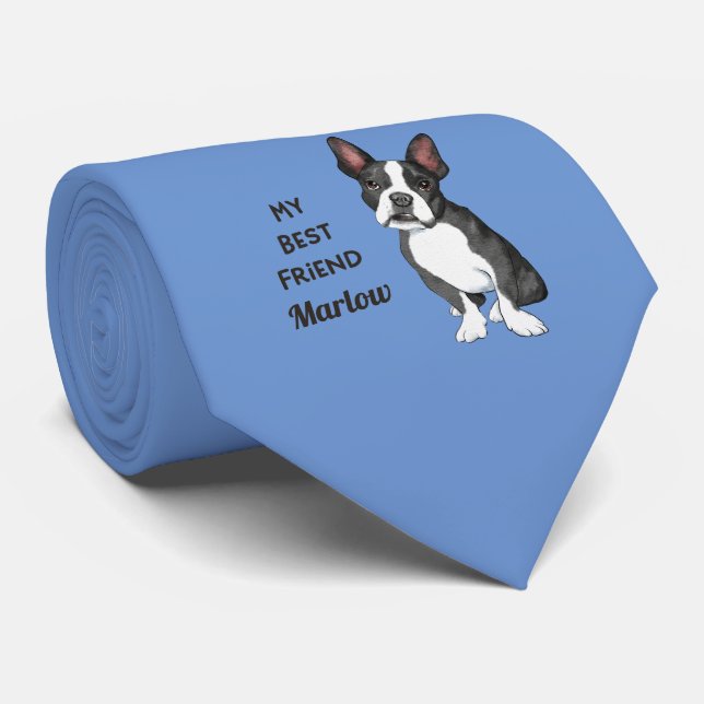 Gravata Boston Terrier Meu Melhor Nome Personalizado De Am (Rolled)