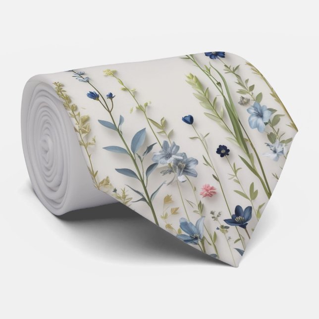 Gravata Botânica de Prado de Flores Silvestres (Rolled)
