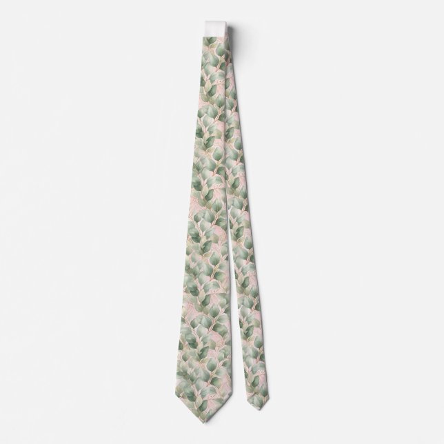 GRAVATA BOTÂNICA ROSA VERDE SAGE PRESENTE PARA O P (Frente)