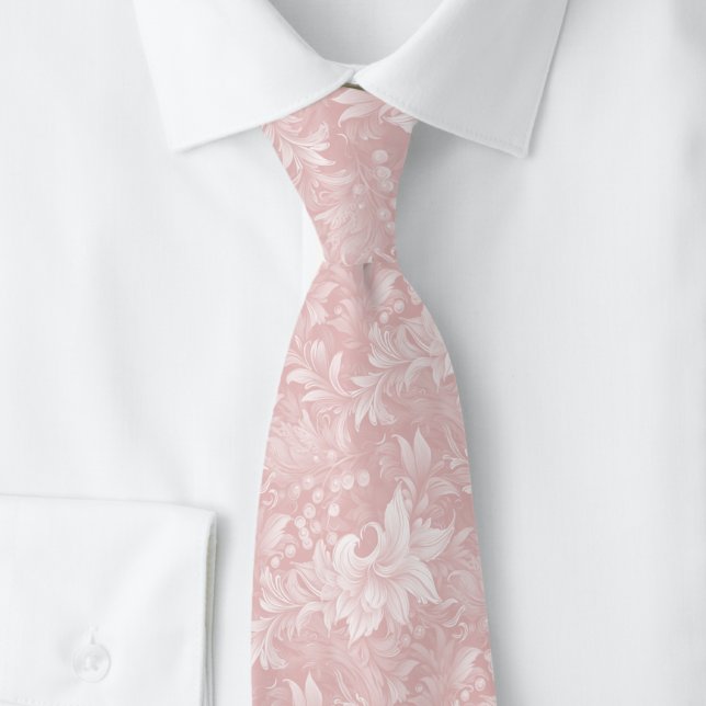Gravata Botânico Ornate Rosa Champanhe (Criador carregado)