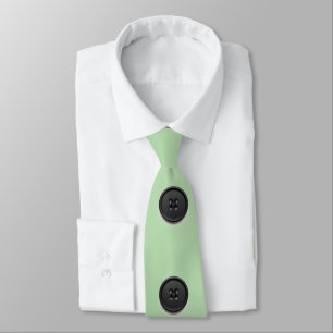 Gravata Botão preto impresso design-verde pálido