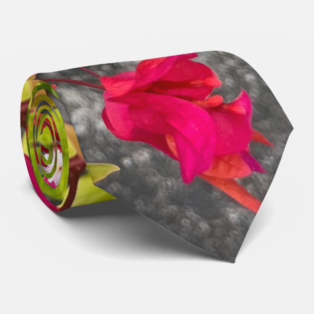 Gravata bougainvillea vermelha ou flor de papel, tropical  (Rolled)