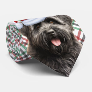 Gravata Bouvier des Flandres Dog Red Green Xadrez Natal