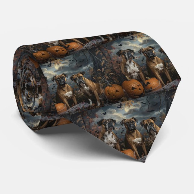 Gravata Boxer Halloween Night Doggy (Rolled)