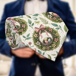 Gravata Boxwood Easter Wreath Pink Bow with Egg