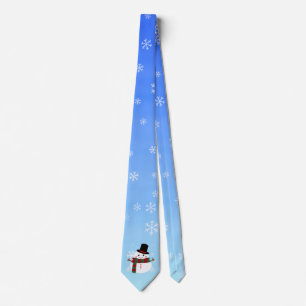 Gravata Branca de Natal Snowman