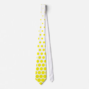 Gravata Branco moderno das bolinhas do amarelo de cádmio