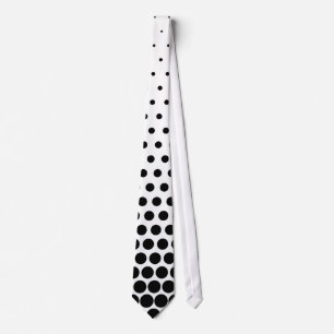 Gravata Branco moderno das bolinhas pretas