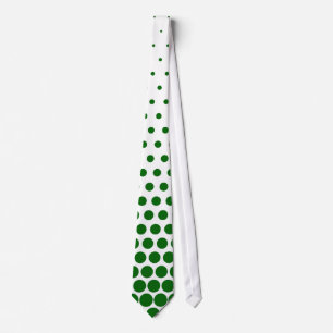 Gravata Branco moderno das bolinhas verdes