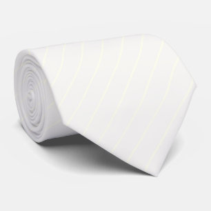 Gravata Branco puro com Pinstripes brancas de marfim