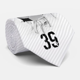 Gravata Branco rasgado do futebol (personalizado)