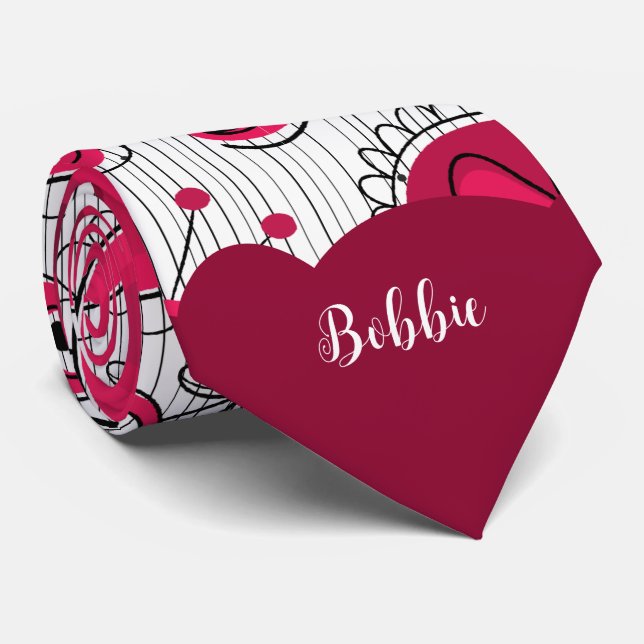 Gravata Brancos brancos, brancos, brancos, flores nome flo (Rolled)