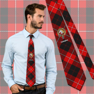 Gravata Brasão do Clã Cunningham sobre Tartan