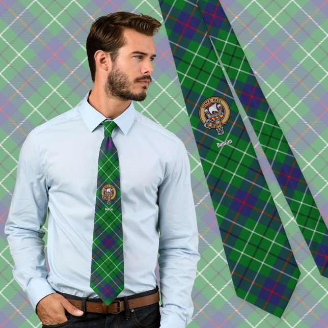Gravata Brasão do Clã Duncan sobre Tartan (Criador carregado)
