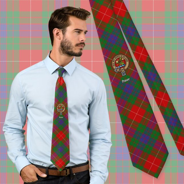 Gravata Brasão do Clã Fraser sobre Tartan (Criador carregado)