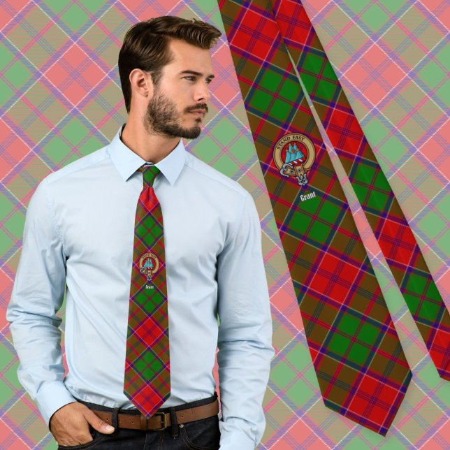 Gravata Brasão do Clã Grant sobre Tartan (Criador carregado)