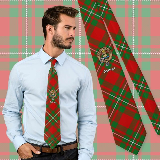 Gravata Brasão do Clã Gregor sobre Tartan (Criador carregado)