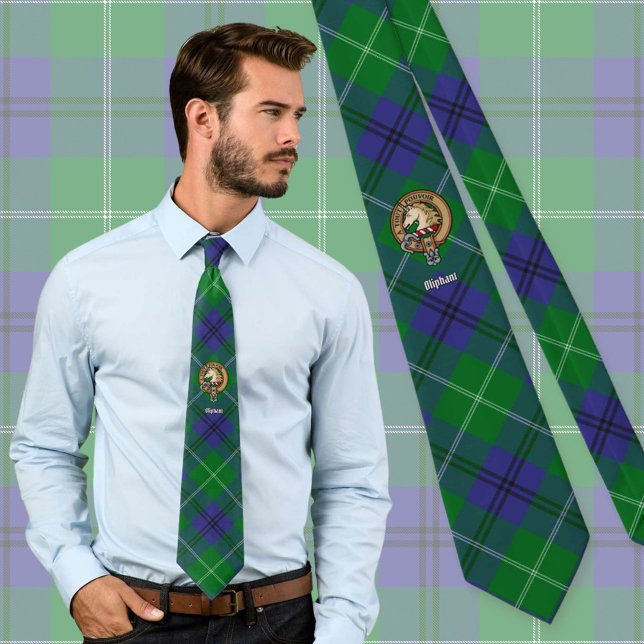 Gravata Brasão do Clã Oliphant sobre Tartan (Criador carregado)