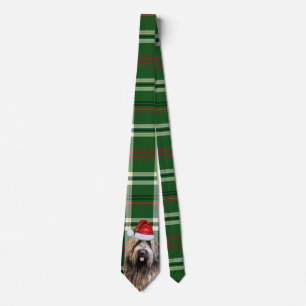 Gravata Briard Shepherd Dog e Xadrez Verde Natal