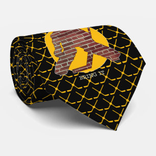 Gravata Brick Wall Hockey Goalie Neck Tie