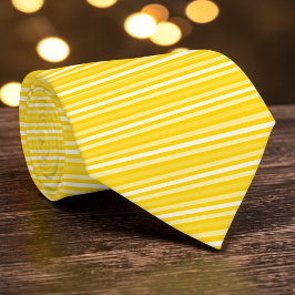 Gravata Bright Dark Yellow Color Stripes Necktie