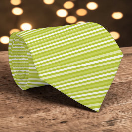 Gravata Bright Green Color Stripes Necktie