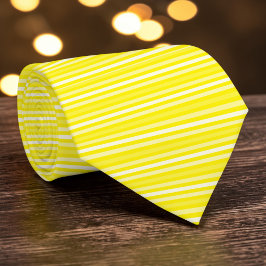 Gravata Bright Yellow Color Stripes Necktie
