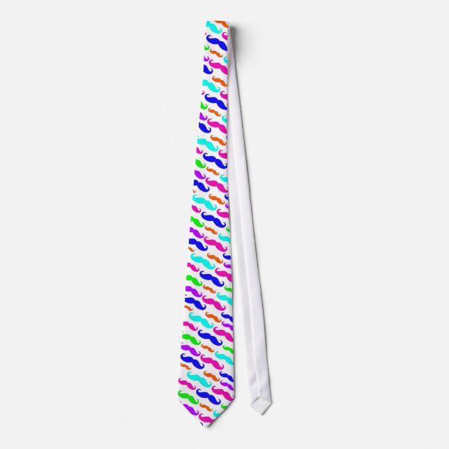 Gravata brilhante de néon dos bigodes das cores (Frente)