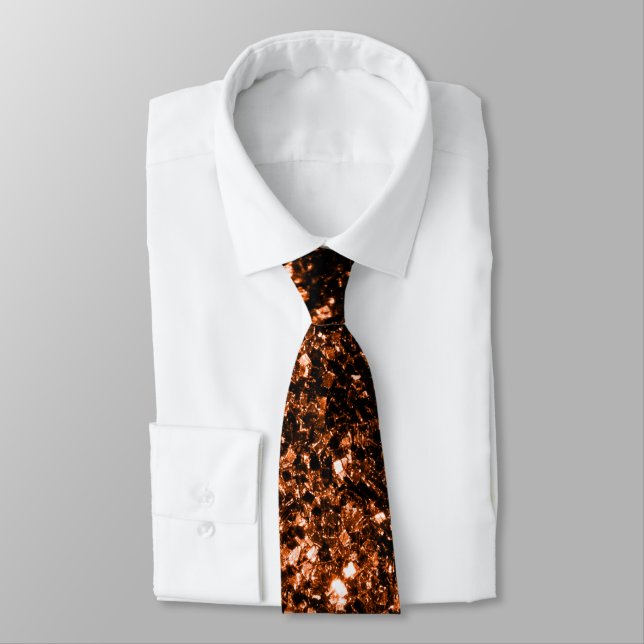 Gravata Brilho falso de cobre marrom laranja bronze (Amarrado)