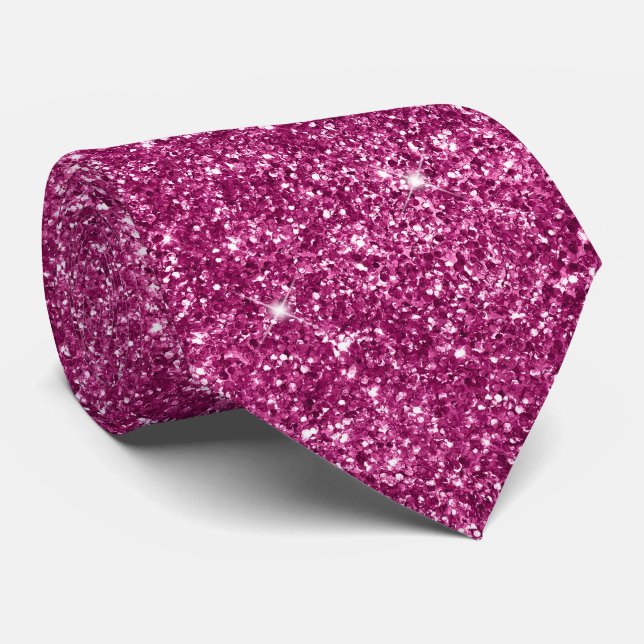 Gravata Brilho Luxuoso Magenta Escuro (Rolled)