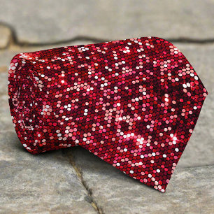 Gravata Brilho Vermelho Glitter Elegante Luxuoso Moderno