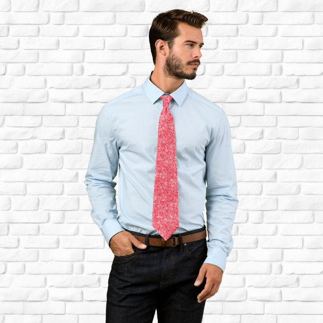 Gravata Brilho Vermelho Luxuoso (Luxury Sparkly Red Glitter Neck Tie)