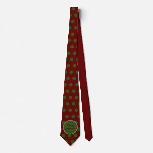 Gravata Brincadeira de Natal Feliz (Maroon & Hunter Green) (Frente)