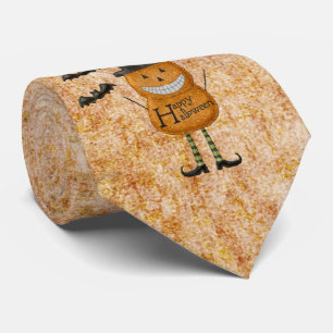 Gravata Brincadeira do Homem de Abóbora do Halloween