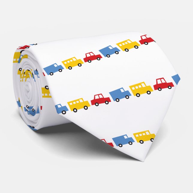 Gravata Brinquedos Divertidos Carro de Transporte Ônibus C (Rolled)