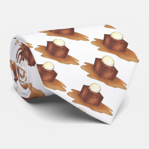 Gravata British Sticky Toffee Pudim Inglês Dessert Tie