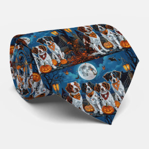 Gravata Brittany Spaniel Halloween Spooky