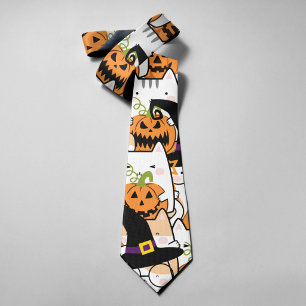 Gravata Bruxa de Gatinho Fofo Segurando Bumkin Halloween