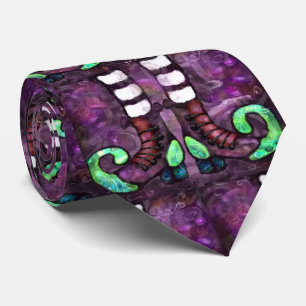 Gravata Bruxa do Halloween Boots Purple Green