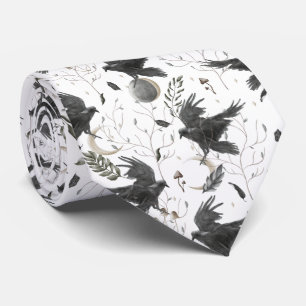 Gravata Bruxaria de Plantas Negras, Luas e Plantas Selvage