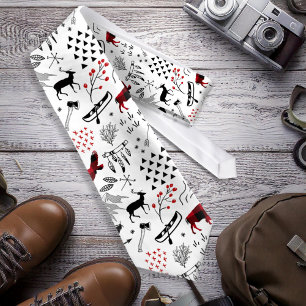 Gravata Buffalo Adventures Black and Red Xadrez ID599