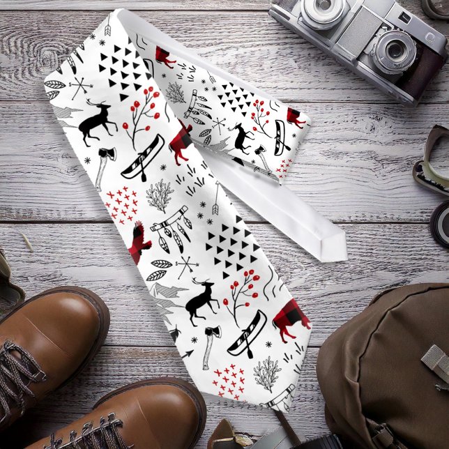 Gravata Buffalo Adventures Black and Red Xadrez ID599 (Criador carregado)