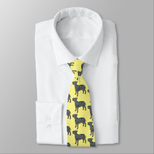 Gravata Bull Terrier Inglês Amarelo &Azul Grade Pescoço Am